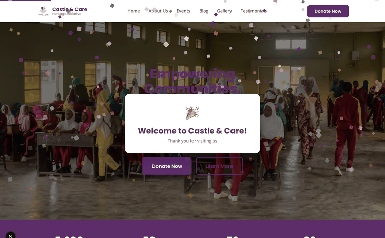 Castle and Care website animated preview