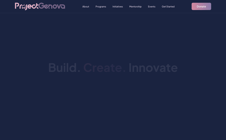 ProjectGenova website animated preview