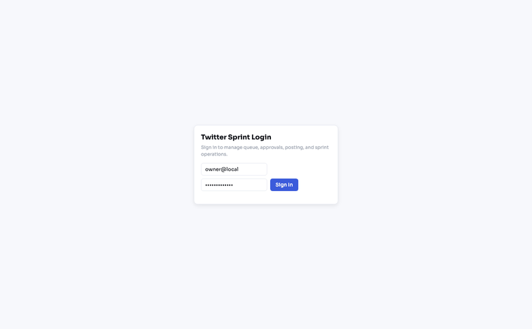 Twitter Sprint dashboard animated preview